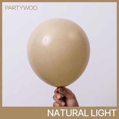 PartyWoo Cream Balloons - 120 Pcs in Beige, Ivory & Nude | Perfect for Graduation & Baby Showers