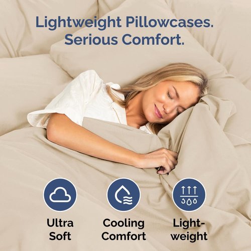 King Standard Pillow Cases - Soft Hotel Quality Covers for Comfy Bedding | Set of 4 in Wheat