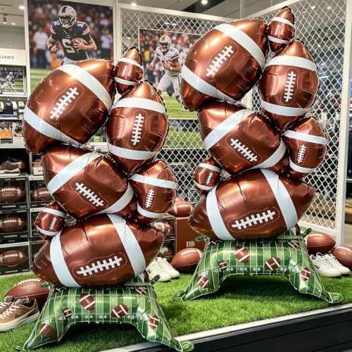 Giant Self Standing Football Balloon Set - 59 Inch Sports Party Decorations - Football Variation