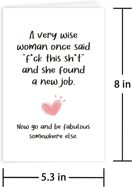 Leinessy Funny New Job Congrats Card for Bestie, Coworker Leaving Farewell Card, Be Fabulous Somewhere Else
