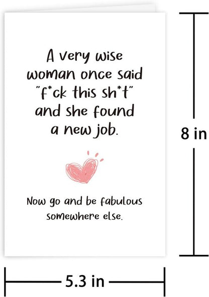 Leinessy Funny New Job Congrats Card for Bestie, Coworker Leaving Farewell Card, Be Fabulous Somewhere Else