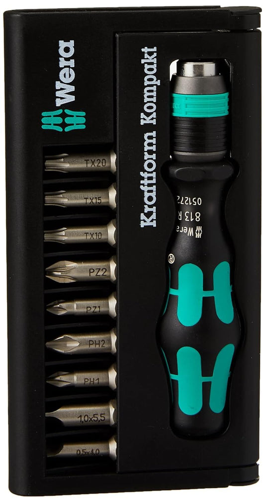 WERA Kraftform Kompakt 10 - 10-Piece Precision Screwdriver Set for Ultimate Versatility
