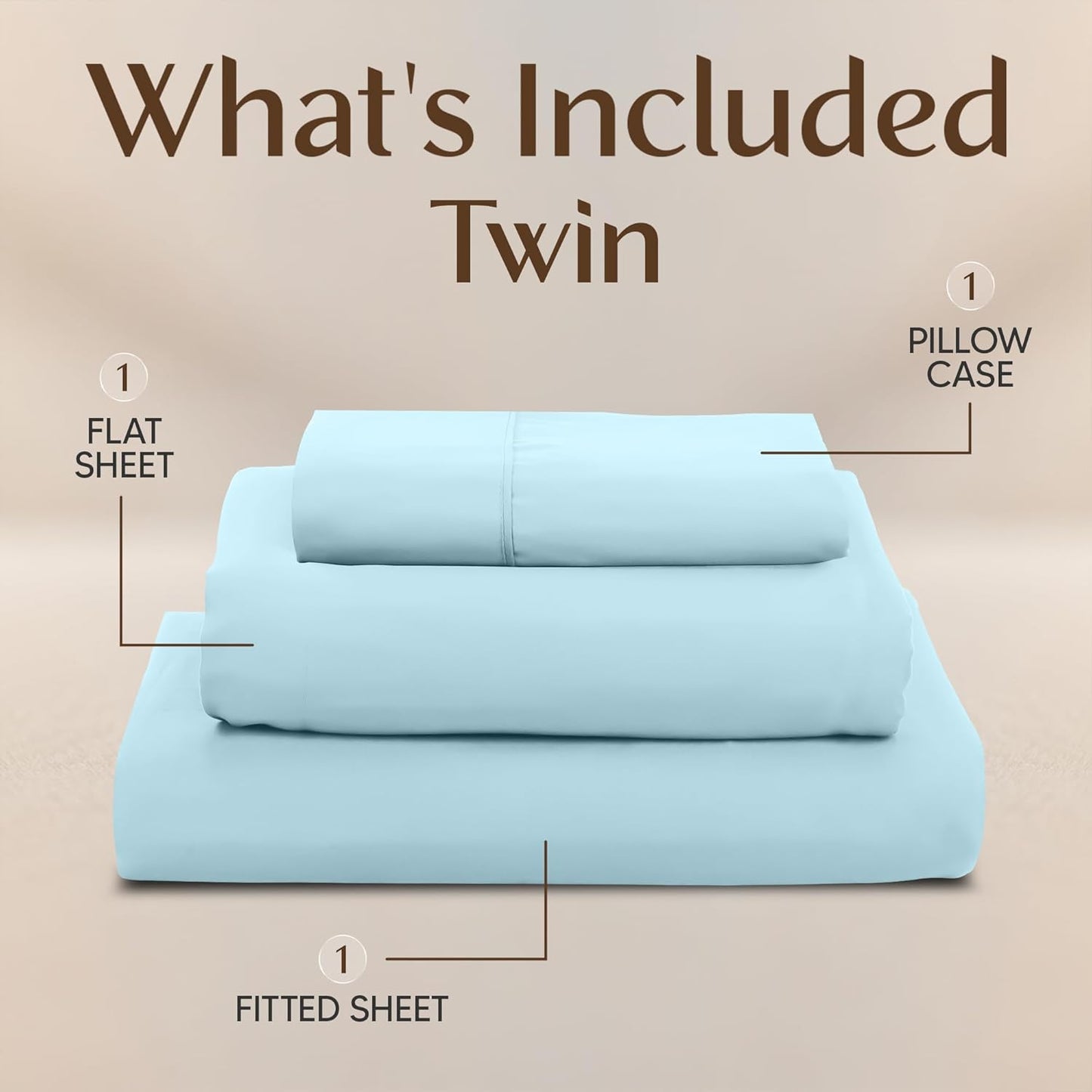 Utopia Bedding Twin Sheet Set - Soft & Breathable Microfiber, 3-Piece Bed Sheets | Ice Blue