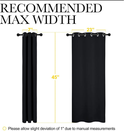 NICETOWN Blackout Curtains - Thermal Insulated Drapery Panels for Living Room | 2 Panels, 29" x 45", Black