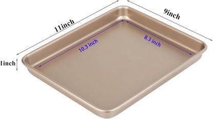 Walooza Nonstick Baking Sheets Set of 2 - 11 Inch Deep Cookie Trays | Heavy Duty & Easy Clean