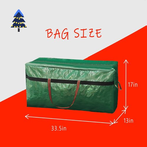 Christmas Tree Bag - Waterproof & Tearproof Storage for 4FT/5FT Trees | Easy Transport & Organization - Green
