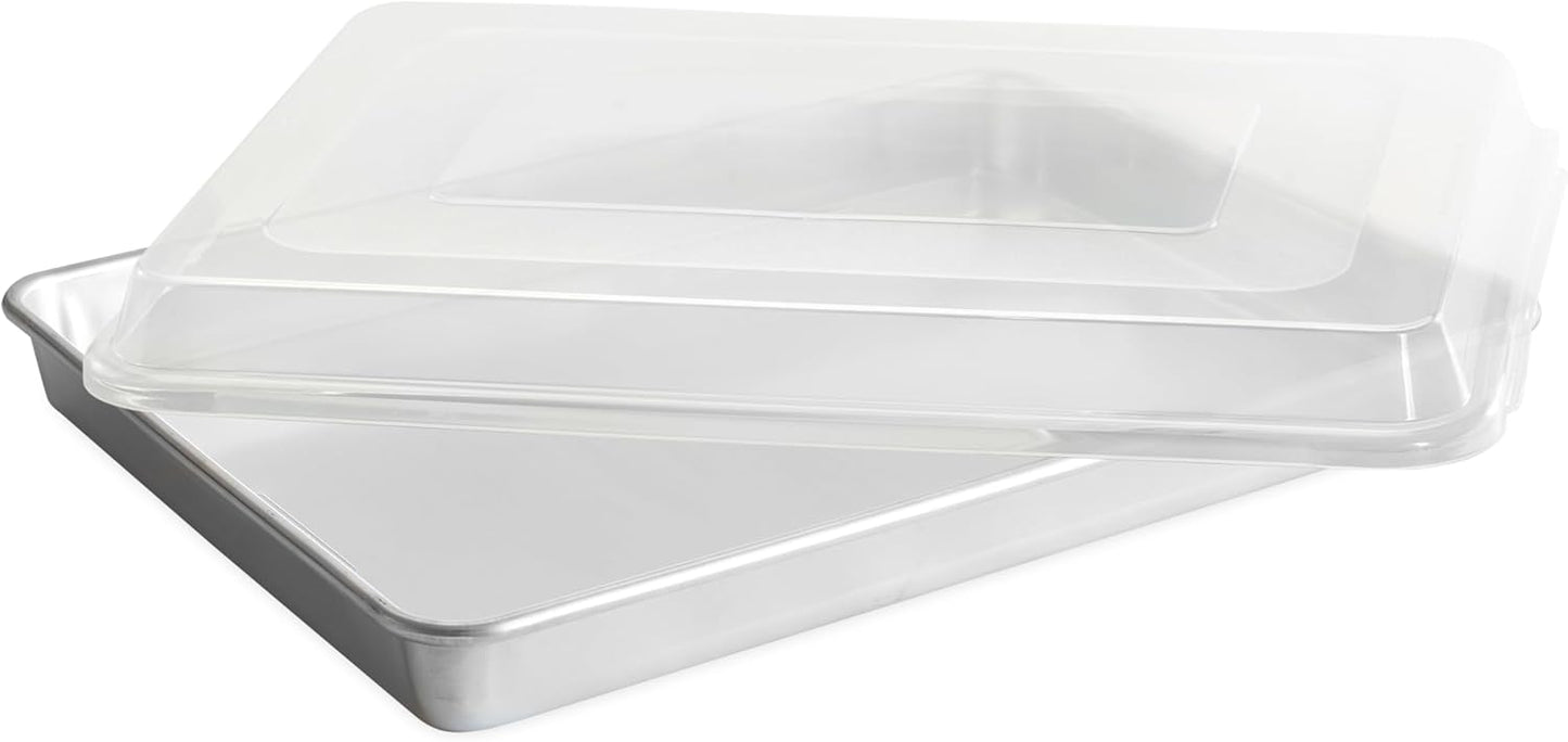 Nordic Ware Extra Large Baking Pan - High-Sided Natural Aluminum with Reinforced Steel Rim | 21.1 x 15 x 2 Inches