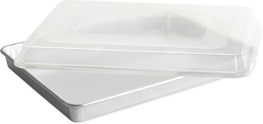 Nordic Ware Extra Large Baking Pan - High-Sided Natural Aluminum with Reinforced Steel Rim | 21.1 x 15 x 2 Inches