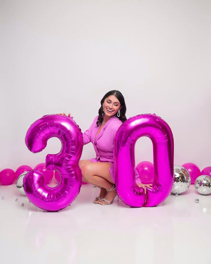 Number 2 Balloon by [Brand Name] - 40 Inch Rosy Purple Birthday Decoration for Second Birthday Party