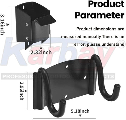 Wheelbarrow Storage Bracket - Heavy Duty 90 lbs Capacity Hook with Spring Loaded Safety Latch