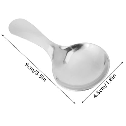 5PCS Ice Cream Scoop, Mini Silver Serve Spoon Stainless Steel Short Handle Spoon for Tea Coffee Dessert Sugar Condiment Kids Eating(Silver)