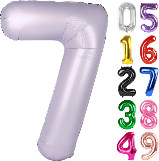 Number 7 Balloon by Lilac - 40 Inch Giant Foil Balloon for 7th Birthday Party Decorations