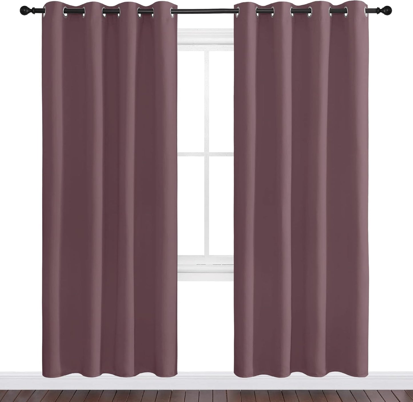 NICETOWN Dry Rose Blackout Curtains - 78" Long | Sound Reducing & Heat Blocking | 55" Wide, 2 Pieces