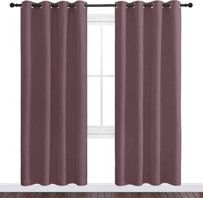 NICETOWN Dry Rose Blackout Curtains - 78" Long | Sound Reducing & Heat Blocking | 55" Wide, 2 Pieces