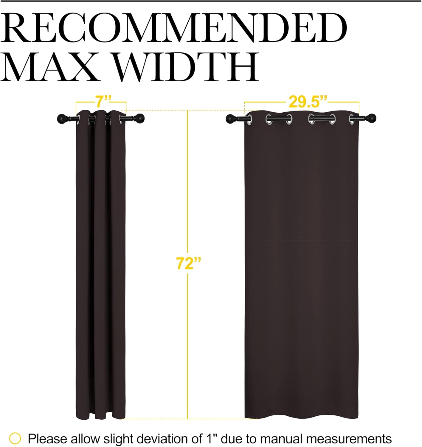NICETOWN Blackout Curtain Panels - Energy-Saving Thermal Insulated Drapes | Grommet Design, 34" x 72", Toffee Brown