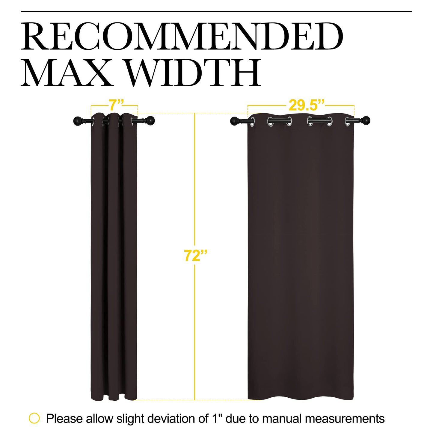NICETOWN Blackout Curtain Panels for Bedroom Window, Triple Weave Microfiber Energy Saving Thermal Insulated Solid Grommet Blackout Draperies and Drapes(One Pair, 34 inches by 72 inches, Toffee Brown)