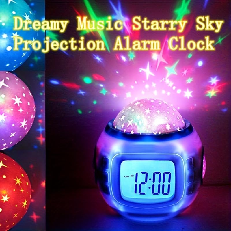 Starry Sky Projection Alarm Clock with Music Function