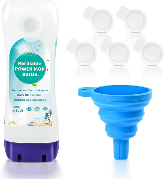 Skiennix Refillable Bottle for Swiffer® Power Mop™ - 720ML Leak-Resistant Container for Any Cleaner