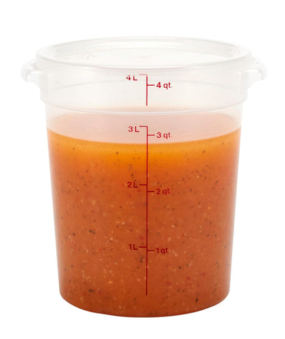 Cambro Food Storage Containers - BPA-Free 4 Quart Buckets with Lids for Dough Proofing & Brining | 2 Pack