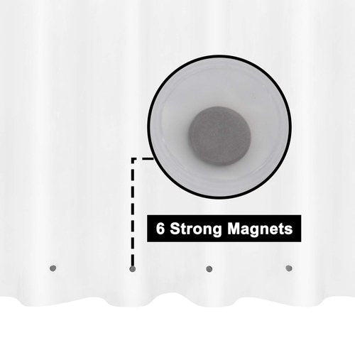 Barossa Design Extra Long Shower Curtain Liner with 6 Magnets - 72" x 84" XL, Waterproof PEVA Shower Liner for Bathroom, PVC Free, Metal Grommets - Frost, 72x84