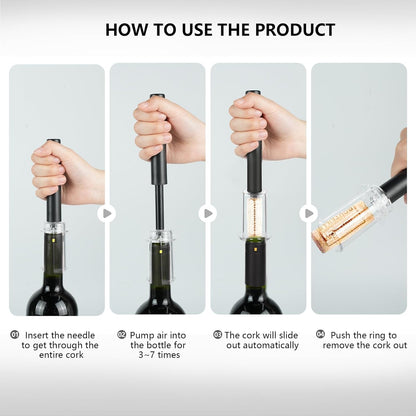 Wine Air Pressure Pump Bottle Opener Set,Simple Wine Pump Cork Remover Corkscrew,Efficient Corkscrew Bottle Opener,Easy Screw Out Tool, Perfect Wine Gift For Wine Lovers. (5)