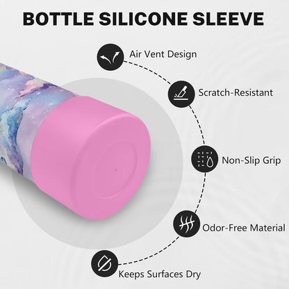 Skiennix Unicorn Water Bottle - 18oz Stainless Steel Insulated Tumbler with 2 Lids & Handle | Leak-Proof Design