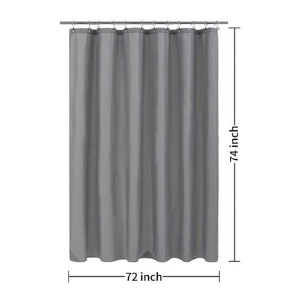 ALYVIA SPRING Long Fabric Shower Curtain Liner Waterproof - 72" x 74", Soft & Lightweight Longer Shower Curtain with 3 Magnets, Machine Washable - 72x74, Grey