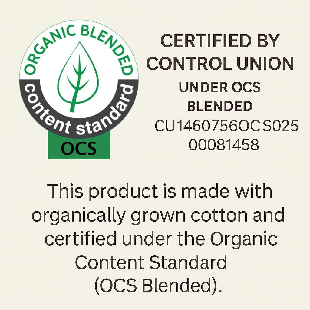 Skiennix Organic Mattress Protector Pad - OCS Certified Waterproof Cotton Cover | 250 GSM Deep Pocket Comfort