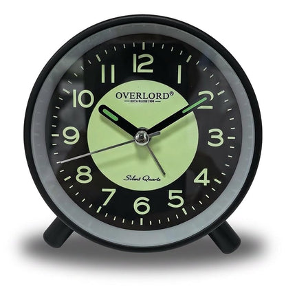 AuraSync Black-90234 Silent Quartz Desk Clock with Colorful Dial