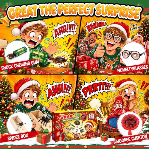 2026 Advent Calendar with Prank Kit for Boys and Girls - Yellow
