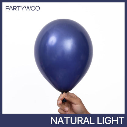 PartyWoo Navy Blue Balloons - 101pcs 12 Inch Dark Blue Latex Helium Balloons for Celebrations