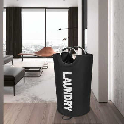 Maxsilan 125L X-Large Laundry Basket, Freestanding Tall Clothes Hamper, Collapsible Laundry Bag, Black