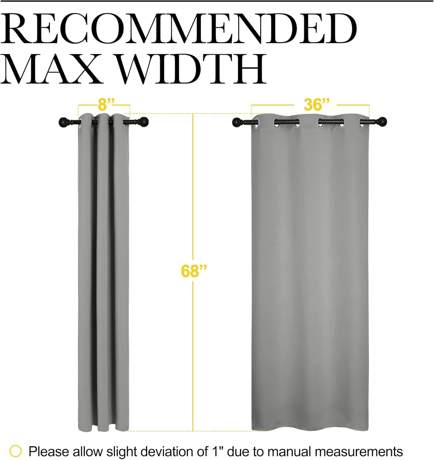 NICETOWN Thermal Insulated Blackout Curtains - Kids' Nursery Drapes, Silver Grey, 2 Panels (W42 x L68-Inch)