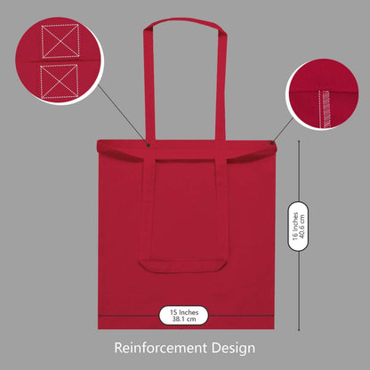 TOPDesign 24-Pack Red Cotton Tote Bags - Lightweight, Reusable Grocery Bags for DIY & Promotions