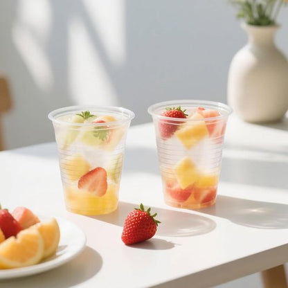 BYSNOW 12 oz Clear Plastic Cups - 300 Count Bulk | Durable Heat-Resistant Cups for Hot Beverages, Soda, Juice
