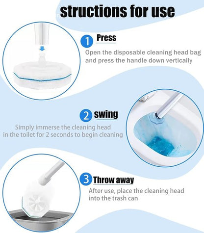60 Pcs Disposable Toilet Wand Refills for Clorox, 5X Cleaning Power Scrubber, Upgrade Fiber Cleaner Heads for for Toilet and Bathroom Cleaning