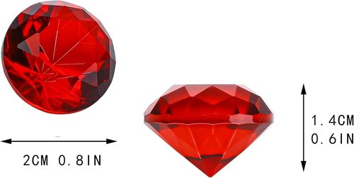 HDCRYSTALGIFTS Multi-Color Art Glass Diamonds - 36pcs 0.8'' Crystal Gems for Weddings & Parties