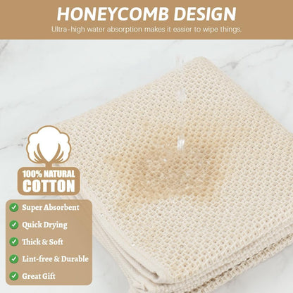 Niallant Cotton Kitchen Towels - Soft & Absorbent Dish Rags | 12 Pack, 12x12 Inch