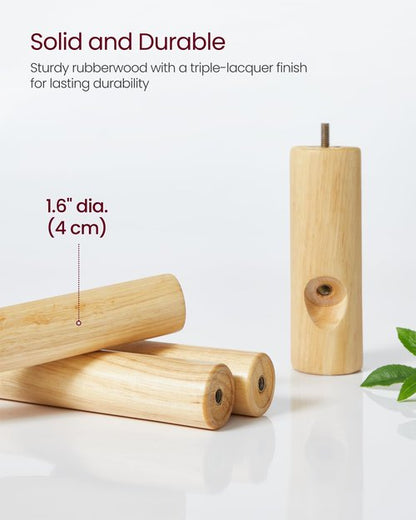 VASAGLE Solid Wood Coat Rack, Free Standing Tree-Shaped Coat Rack with 8 Hooks, 3 Height Options, for Clothes, Hats, Bags, Living Room, Bedroom, Home Office, Black URCR04BK