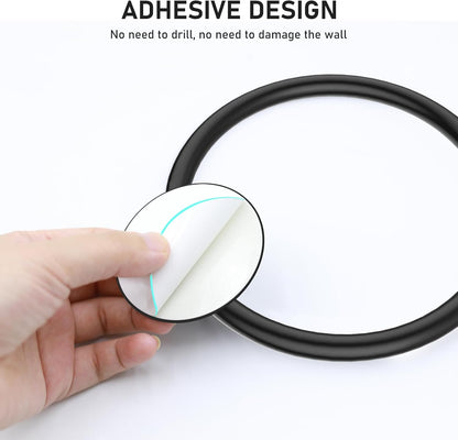 SetSail Matte Black Adhesive Towel Holder - Stainless Steel Hand Towel Ring for Bathroom & Kitchen
