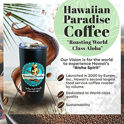 Hawaiian Paradise Coffee 10% Kona Blend Single Serve Cups 18 Count Dark Roast - Made From The Finest Beans - Compatible with Keurig K-Cup Brewers