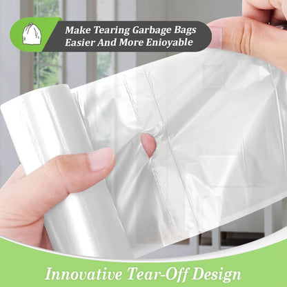Teivio 8 Gallon Unscented Trash Bags - 300 Count Thick Bathroom & Kitchen Liners | Clear Plastic