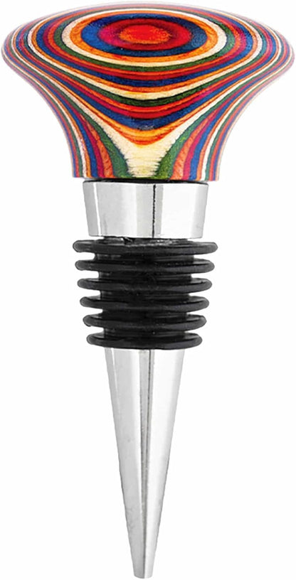Totally Bamboo Baltique Marrakesh Collection Wine Bottle Stopper, Multicolor Leak-Proof and Reusable Wine Saver, Preserves Beverage Freshness