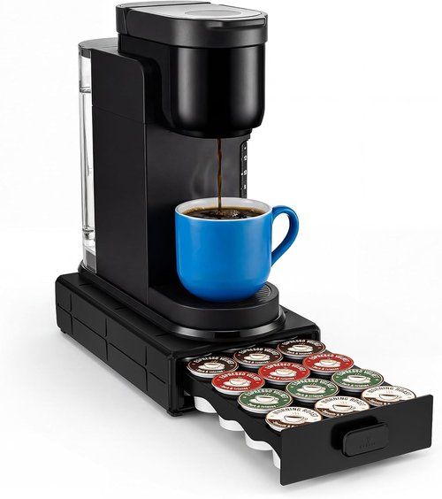 EVERIE Coffee Pod Organizer - Compact Drawer for 18 K-Cup Pods | Easy-Access Design for Small Spaces