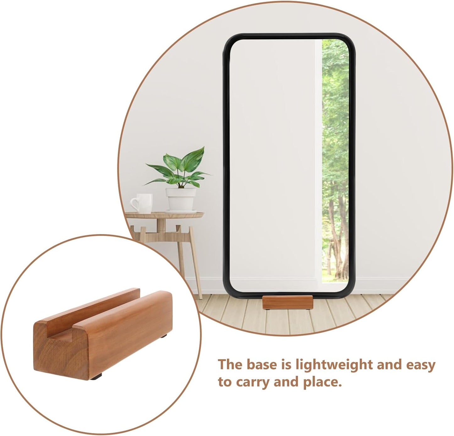 Uonlytech Full-Length Mirror Stand Holder - 2pcs Wooden Frame for Stylish Home Decor