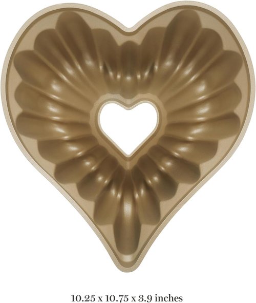 Martha Stewart Dunelle Heart-Shaped Cake Mold - 10.75" Nonstick Cast Aluminum Pan | Easy Release, Oven-Safe to 450°F