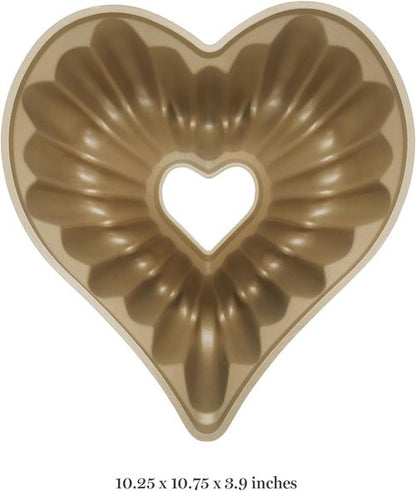Martha Stewart Dunelle Heart-Shaped Cake Mold - 10.75" Nonstick Cast Aluminum Pan | Easy Release, Oven-Safe to 450°F