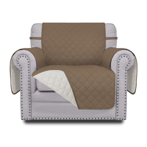 Easy-Going Chair Sofa Slipcover Reversible Sofa Cover Water Resistant Couch Cover Furniture Protector Cover with Elastic Straps for Pets Kids Children Dog Cat (Chair, Camel/Ivory)