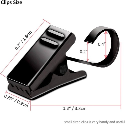 BIHRTC Black Curtain Clips - Pack of 25 Small Metal Wire Holders for Indoor/Outdoor Decor
