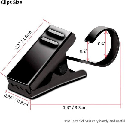 BIHRTC Black Curtain Clips - Pack of 25 Small Metal Wire Holders for Indoor/Outdoor Decor